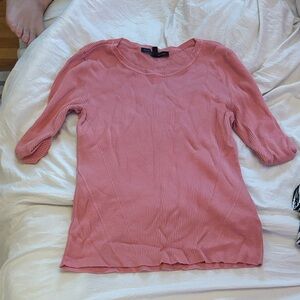 White House Black Market Pink Ribbed Top